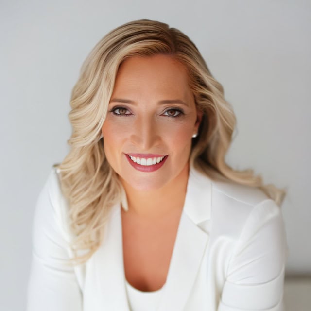 A professional woman in white coat